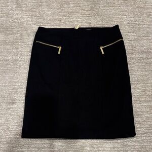 Michael Kors size 8 black skirt with gold zips